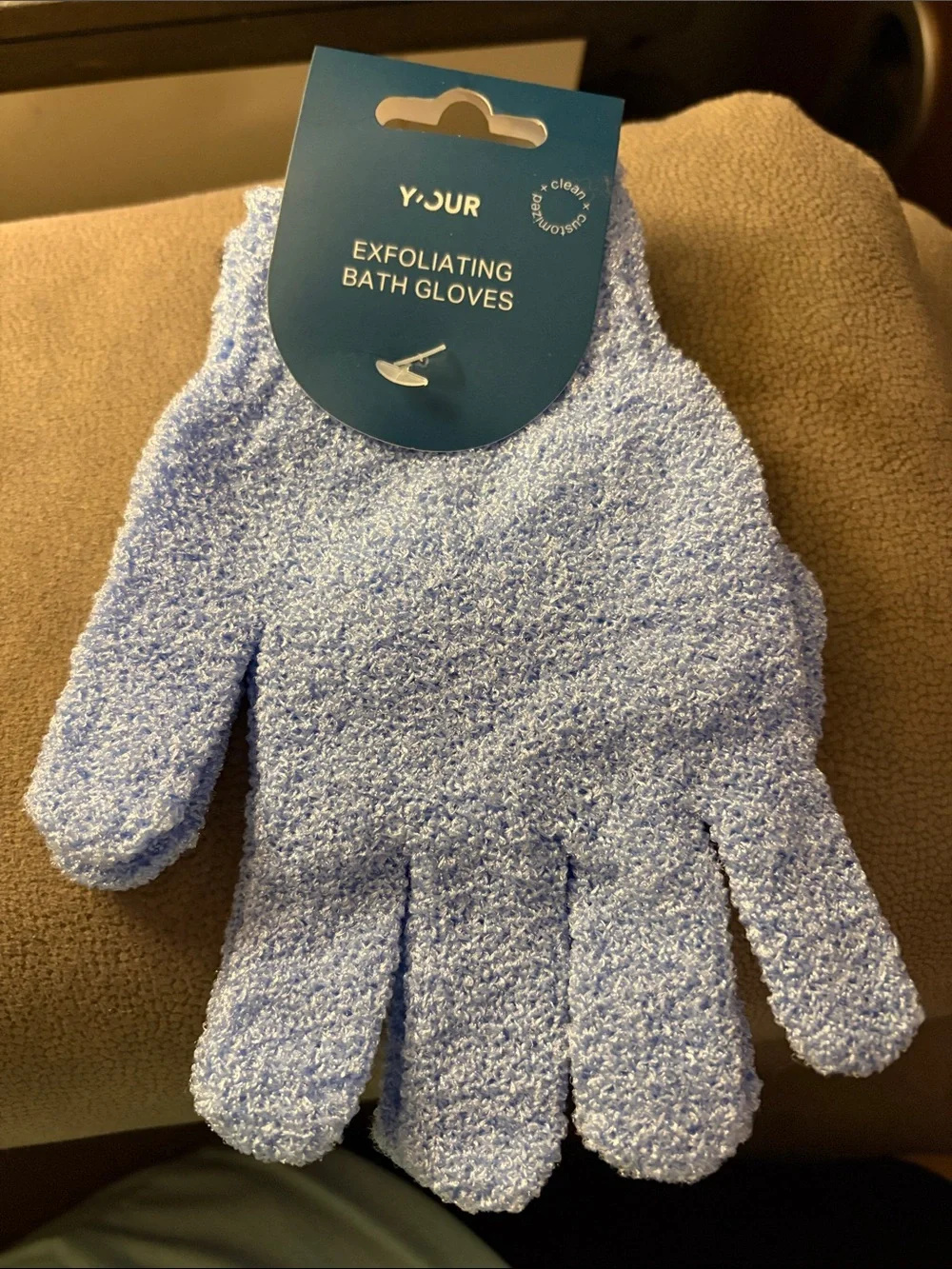 Your Light Blue Exfoliating Bath Gloves
